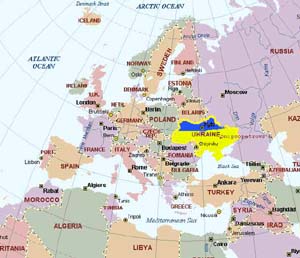 Ukraine on World's map